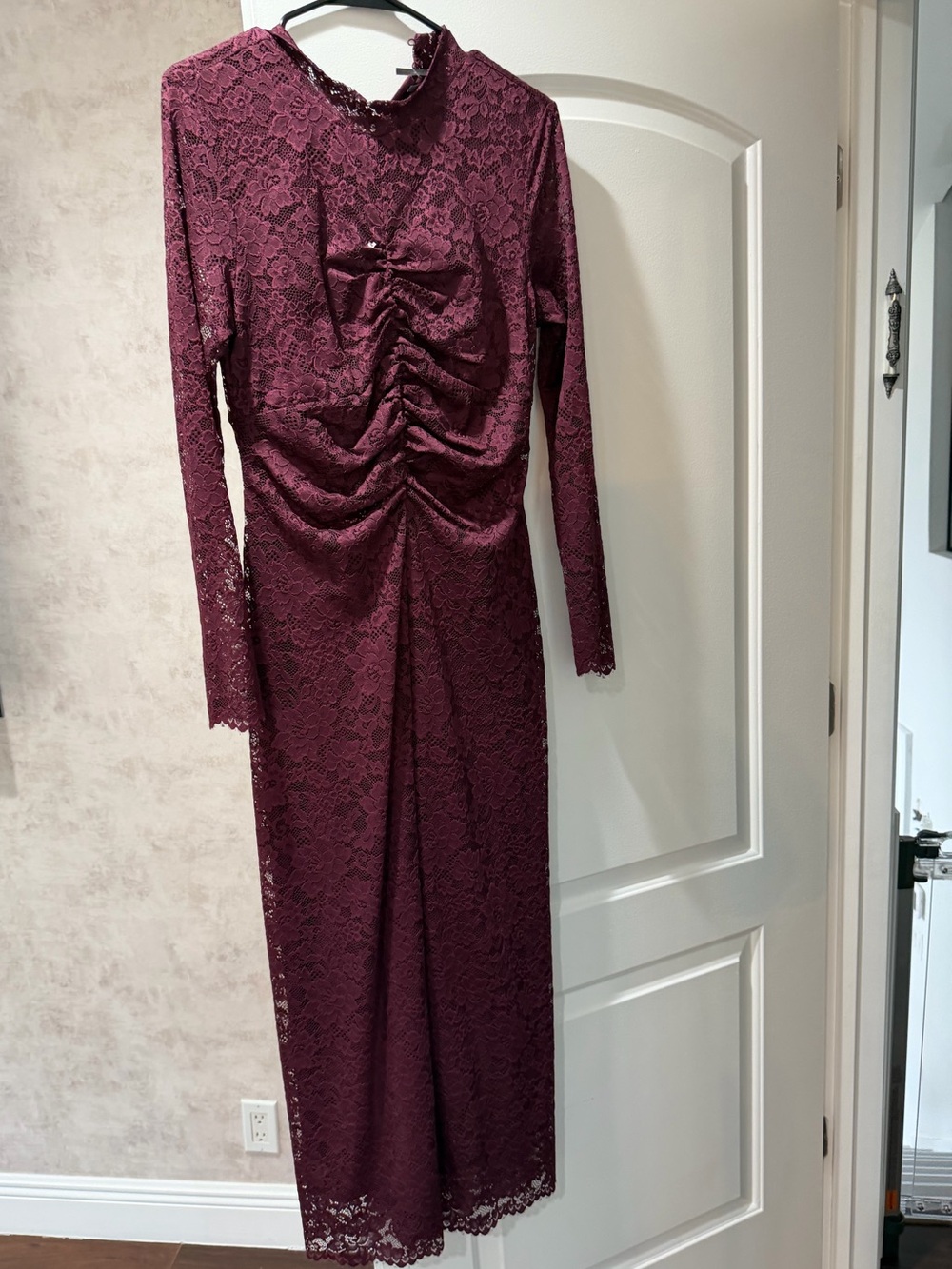NWT Anthropologie Burgundy Lace Midi